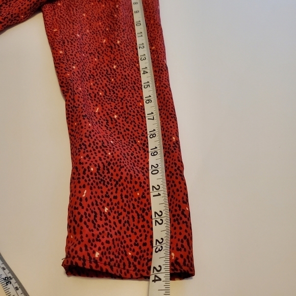 Zara Print Ruched Deep V-Neck Dress Sz L - Picture 4 of 8